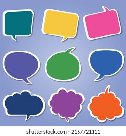 colorful thought bubble speech chat icon collection vector set communication bubbles in paper style