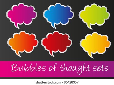 colorful thought bubbles isolated over black background. vector