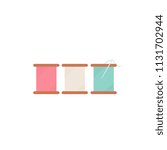 Colorful thread rolls icon illustration
