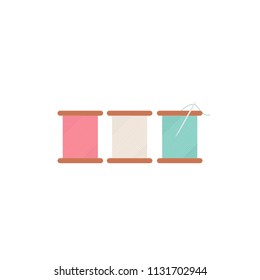 Colorful thread rolls icon illustration