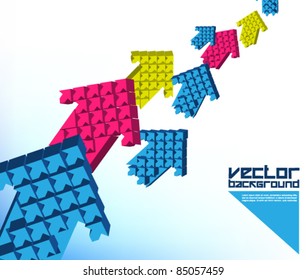 colorful three dimensional arrow vector
