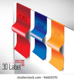 colorful three dimensional label vector design