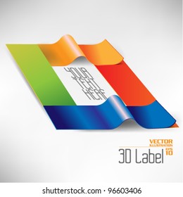 colorful three dimensional label vector design