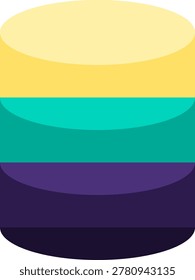 A colorful three dimensional stacked cylinder chart representing complex business data models for microstock illustration