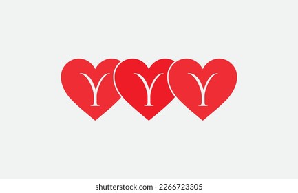 Colorful three hearts shape. Triple heart sign letters. Valentine icon and triple love symbol. Romance love with heart sign and letters. Gift love