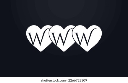 Colorful three hearts shape. Triple heart sign letters. Valentine icon and triple love symbol. Romance love with heart sign and letters. Gift love