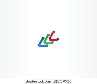 Colorful three Line Triangle Concept Logo Design