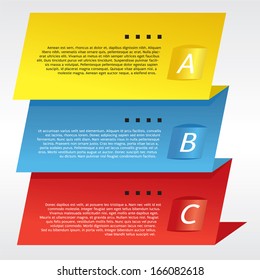 Colorful Three Step Banners Vector