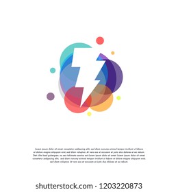 Colorful Thunder bolt logo vector, Electricity logo designs template, design concept, logo, logotype element for template