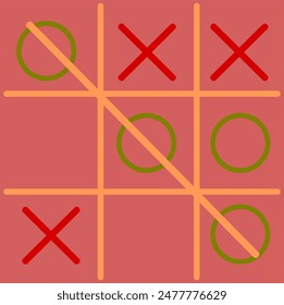 colorful tic tac toe simple vector