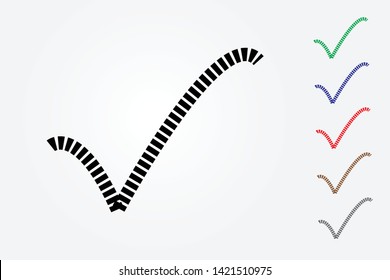 Colorful tick mark vector with design on white background illustration