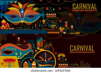 Colorful ticket of fun filled Carnival festival template background in vector