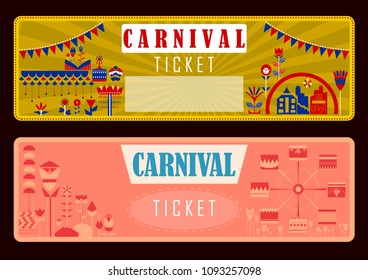 Colorful ticket of fun filled Carnival festival template background in vector