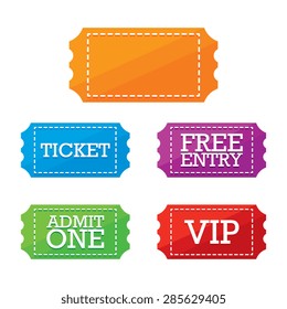 Colorful Ticket Vector Labels