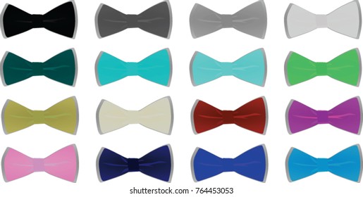 Colorful tie set. vector illustration