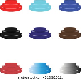 Colorful Tiered Podiums for Awards and Presentations.