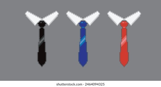 colorful ties, pixel art accessory