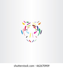 colorful tiger face vector icon