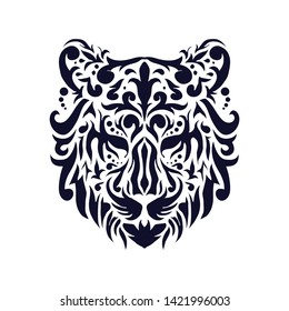 colorful tiger hand drawn with editable patterns, for clothes, cards, decorations, decorations and for all needs