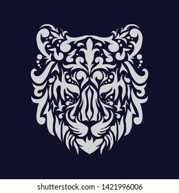 colorful tiger hand drawn with editable patterns, for clothes, cards, decorations, decorations and for all needs