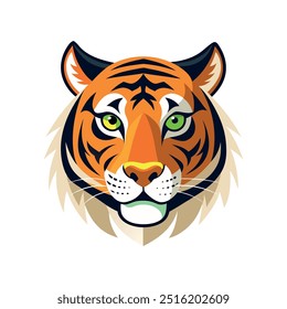 A colorful tiger head icon vector illustration