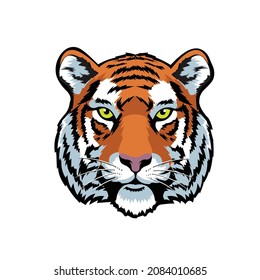 Ilustración colorida de la mascota de la cabeza del tigre