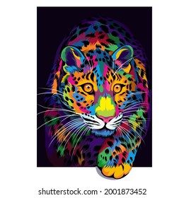 colorful tiger on white background