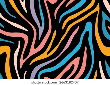 colorful tiger skin in seamless pattern abstract.