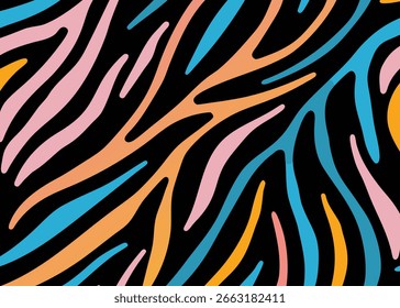 colorful tiger skin in seamless pattern abstract.