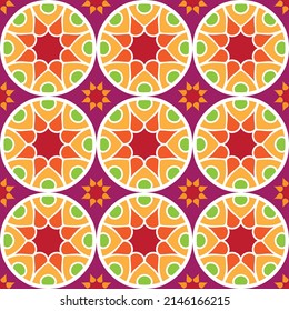 Colorful tile with flat design