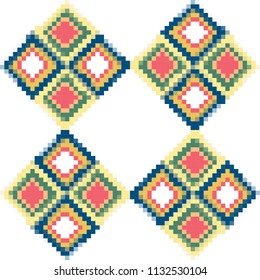 Colorful tile pattern.Inspiration from pixel. You can change the colors in square. Pastel  vector illustration EPS10.