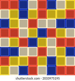 Colorful tile squares pattern. Vector cubes or mosaic.