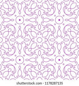 Colorful tile with symmetrical mandala. Vector seamless pattern. Fabric desing