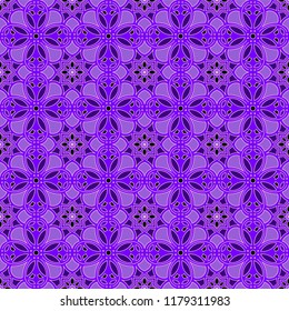 Colorful tile with symmetrical mandala. Vector seamless pattern. Fabric desing