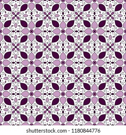 Colorful tile with symmetrical mandala. Vector seamless pattern. Fabric desing