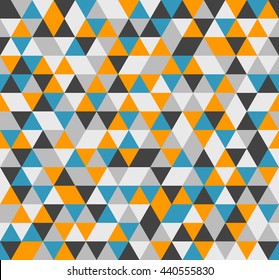 Colorful tile vector background illustration. Triangle geometric mosaic seamless pattern.