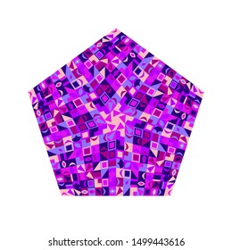 Colorful tiled mosaic pentagon logo template - geometrical ornamental vector design element