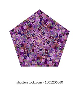 Colorful tiled mosaic pentagon shape - ornamental vector element