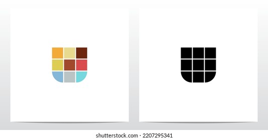 Colorful Tiles Letter Logo Design U