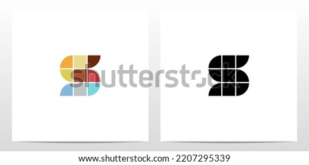 Colorful Tiles Letter Logo Design S