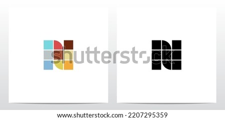 Colorful Tiles Letter Logo Design N