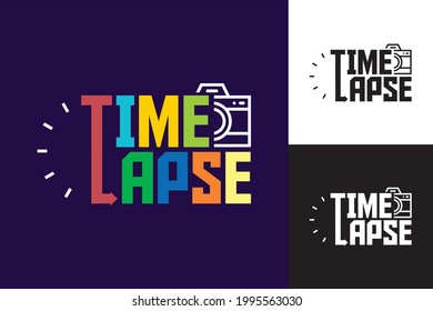 Colorful Time Lapse Text Logo With Camera Icon 