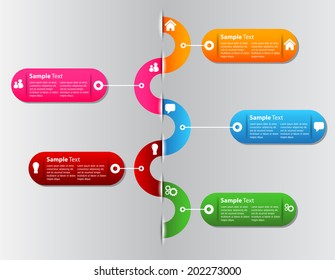 colorful time line for website, icon.