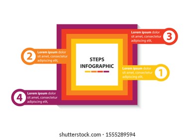 colorful timeline infographic with 4 steps design template, Infographics management, finance, analytics, presentation. Vector illustration