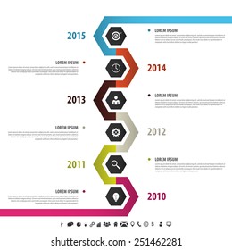 Colorful timeline. Infographic design. Vector