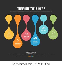 Colorful timeline infographic displays significant years and events. Each segment highlights key moments in a clean, modern design enriched with icons and text