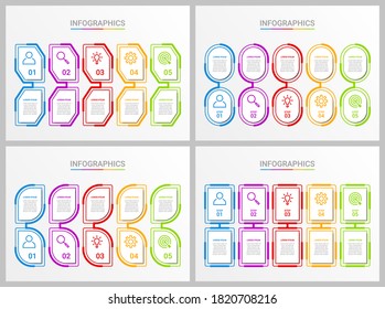 Colorful timeline infographic template with 5 steps on gray background, vector illustration