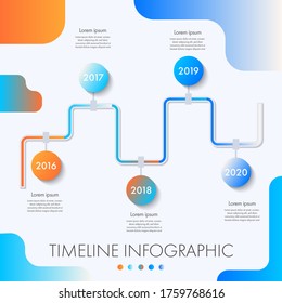 Colorful timeline infographic template for presentation.
