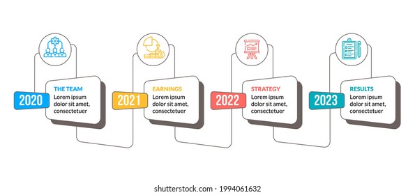 Farbige Timeline-Infografik-Vorlage, Vektorgrafik