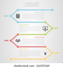 Colorful timeline infographic template vector with icons
